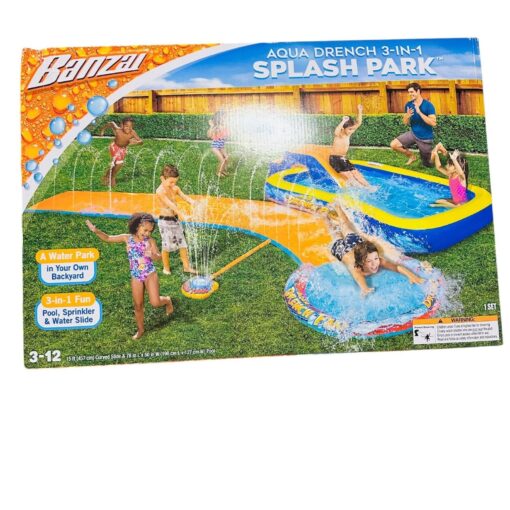 Banzai Aqua Drench 3-in-1 Splash Park With Pool Sprinkler & Water Slide 15ft - Image 5