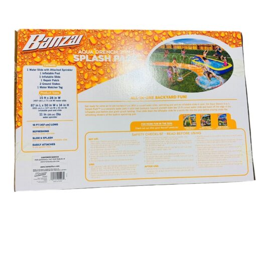 Banzai Aqua Drench 3-in-1 Splash Park With Pool Sprinkler & Water Slide 15ft - Image 6
