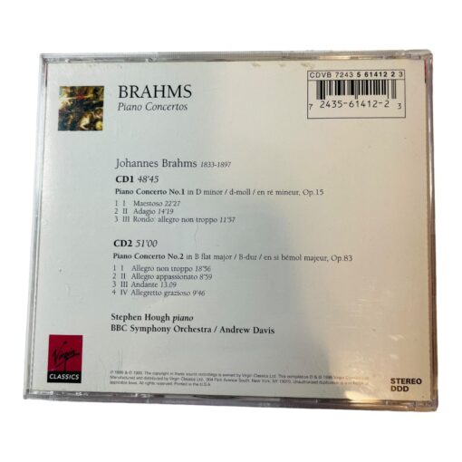 Brahms Piano Concertos 1 &2 Stephen Hough BBC Symphony Orchestra Andrew Davis CD - Image 2