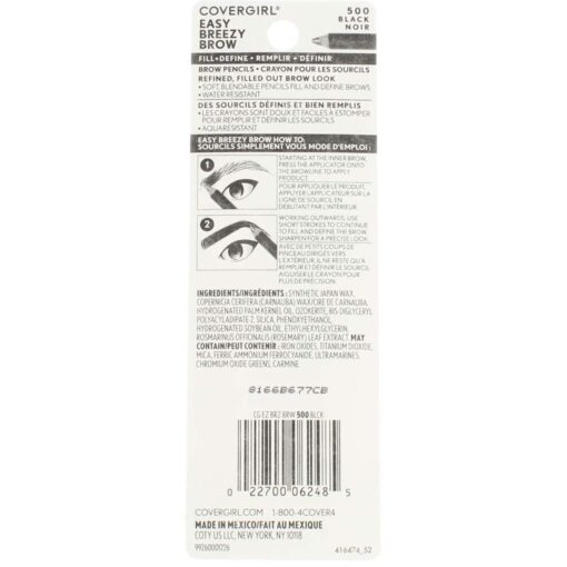 CoverGirl Professional Brow & Eye Makers Brow Shaper Eyeliner Midnight Black 500 - Image 3