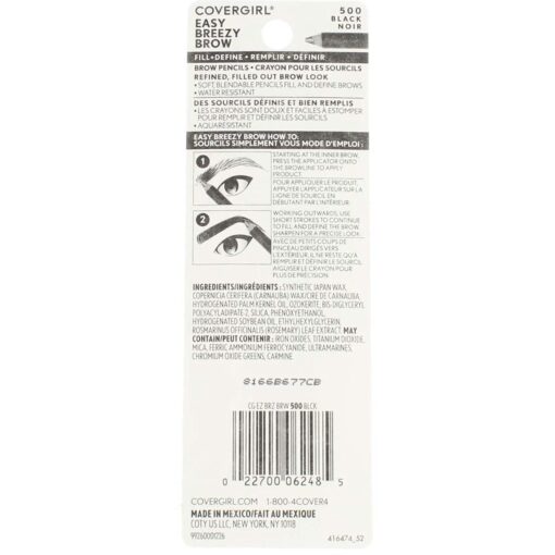 CoverGirl Professional Brow & Eye Makers Brow Shaper Eyeliner Midnight Black 500 - Image 6