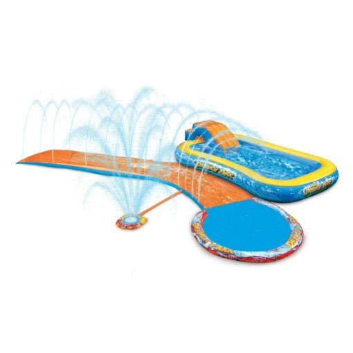 Banzai Aqua Drench 3-in-1 Splash Park With Pool Sprinkler & Water Slide 15ft - Image 2