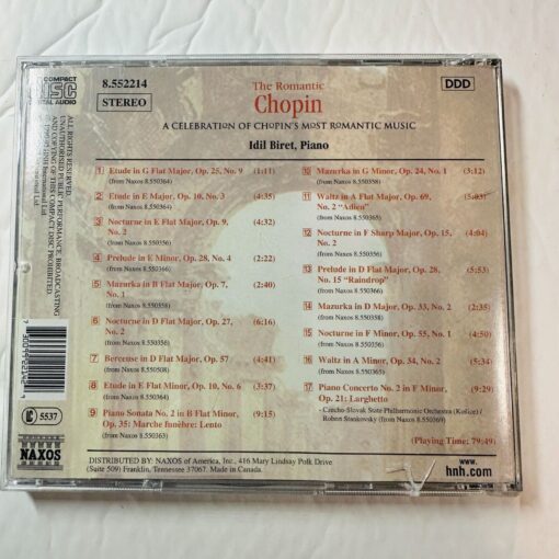 The Romantic Chopin Piano Music CD By Idil Biret Naxos Label Digital Stereo - Image 2