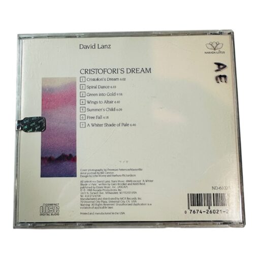 David Lanz Cristoforis Dream CD Piano Instrumental Album ND-6102 Narada Lotus - Image 2