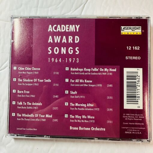 Academy Award Songs Vol 4 1964-1973 CD Bruno Bertone Orchestra Laserlight - Image 2