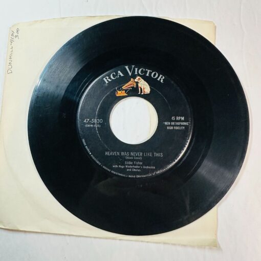 Eddie Fisher 45 RPM 7" Vinyl Record I Need You Now & Heaven Was Never Like This - Image 2