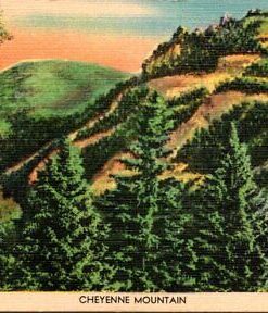 Cheyenne Mountain Colorado Springs CO Vintage Linen MINI Postcard Unused