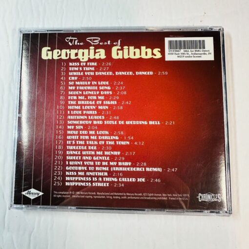 The Best Of Georgia Gibbs The Mercury Years CD - Image 2