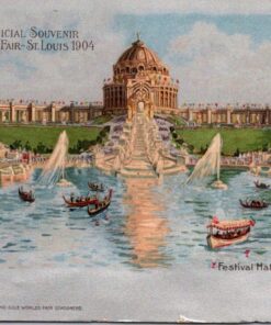 Worlds Fair St. Louis 1904 Official Souvenir Postcard Festival Hall & Cascades #