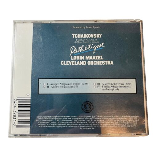 Tchaikovsky Symphony No. 6 Pathetique Lorin Mazzel Cleveland Orchestra CD - Image 2