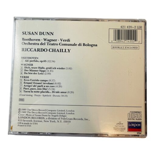 Susan Dunn Verdi Beethoven Wagner Riccardo Chailly CD 1989 - Image 2