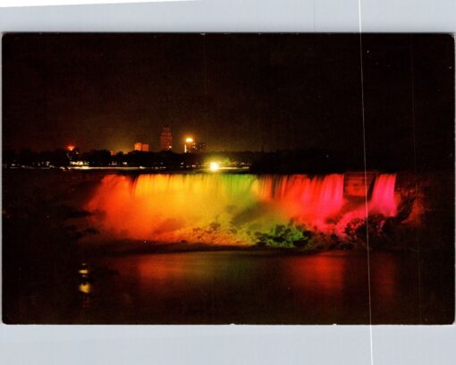 Niagara Falls American Falls Illuminated View From Niagara Falls Canada