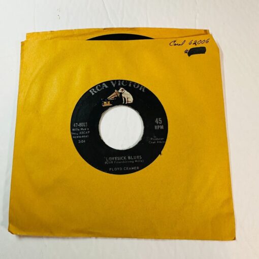 Vintage RCA Victor 45 RPM Record Lovesick Blues & The First Hurt By Floyd Cramer