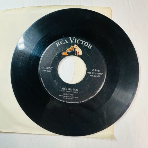 Eddie Fisher 45 RPM 7" Vinyl Record I Need You Now & Heaven Was Never Like This - Image 3