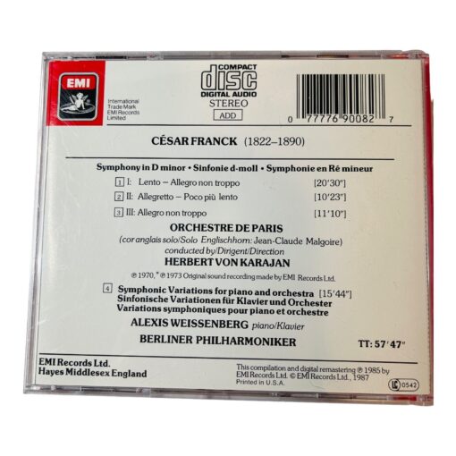 Franck Symphonyin D Minor Symphonic Variation Weissenberg Karajan - Image 2