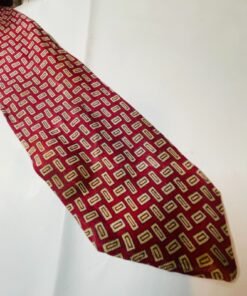 Men's Red Geometric Classic Pointed Neck Tie