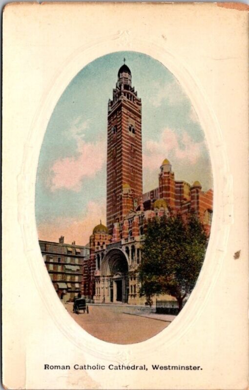 Roman Catholic Cathedral Westminster Embossed Postcard UnPosted