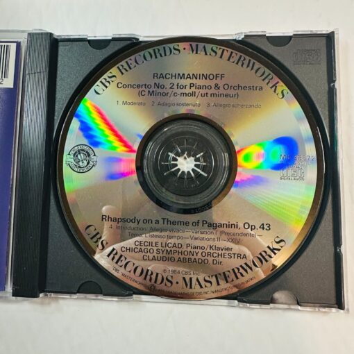 Rachmaninoff Piano Concerto No. 2 Rhapsody On Theme Of Paganini CD Cecile Licad - Image 3