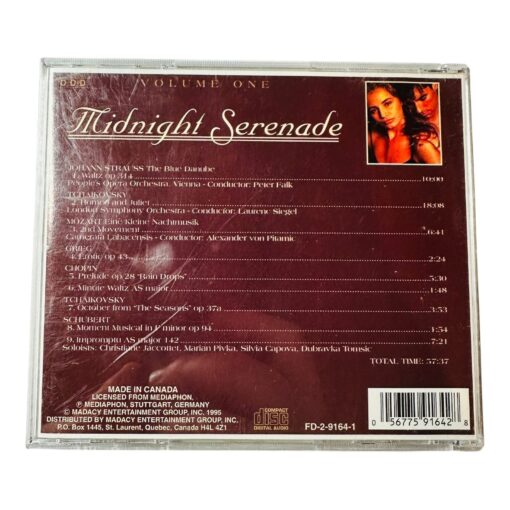 Volume One Midnight Serenade CD Strauss Tchaikovsky Mozart Grieg Chopin Schubert - Image 2
