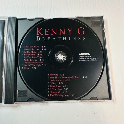 Kenny G Breathless CD Album Arista 1992 Smooth Jazz Saxophone - Image 3