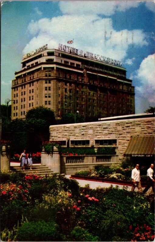 Rainbow Gardens and Hotel Niagara Falls Canada Vintage Post Card Posted 1958