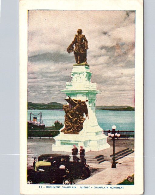 Quebec Québec by Lorenzo Audet Le Monument Champlain Vintage Postcard