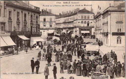 SABLE sur SARTHE France 1745 Vintage Postcard