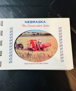 Nebraska The Cornhusker State Vintage Mini Souvenir Image Plastichrome Booklet