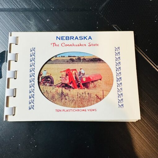Nebraska The Cornhusker State Vintage Mini Souvenir Image Plastichrome Booklet