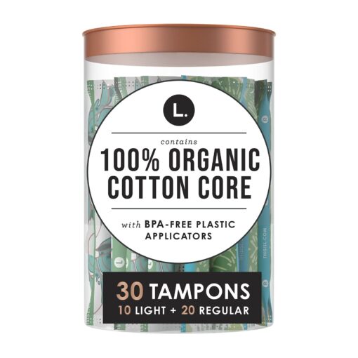 L. Organic Cotton Tampons Light/Regular Absorbency Duo Pack 30 Count