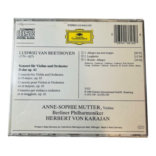 Violin Concerto by Ludwig van Beethoven (CD, 1990) - Image 2