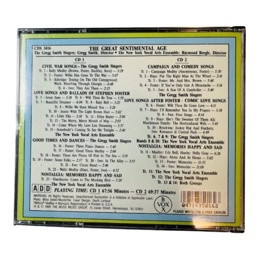 The Great Sentimental Age Song By Foster, Ives, Hawthorne, Hanby TWO CD - Image 2