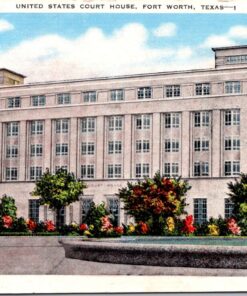 United States Court House in Fort Worth Texas TX Vintage Linen Postcard