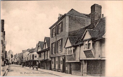 St Peter's Street Canterbury UK 1906 Vintage Postcard