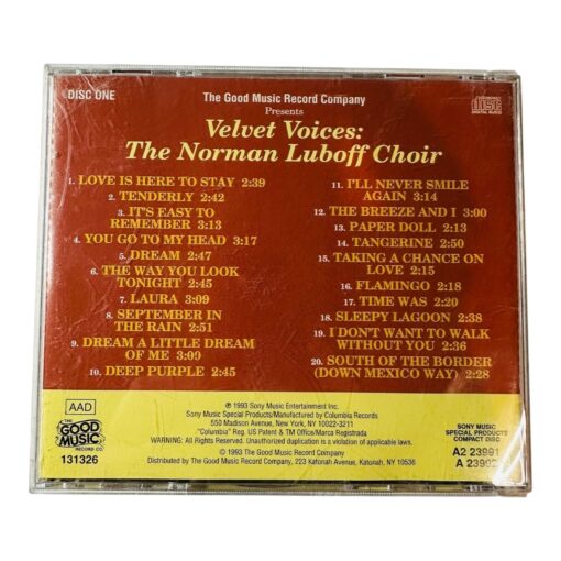 Velvet Voices Satin Songs: The Norman Luboff Choir CD Album - Image 2