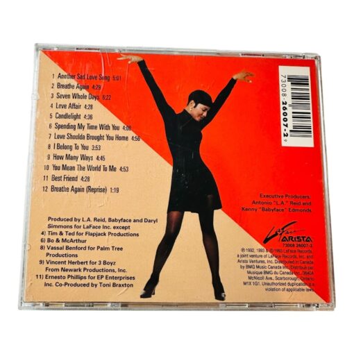 Toni Braxton Debut Album CD 1993 Arista Records R&B Soul Music Collectible - Image 2