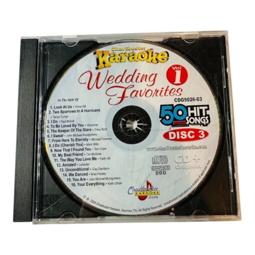 Chartbuster Karaoke Wedding Favorites CD Disc 3 Vol 1 Featuring 16 Songs CDG