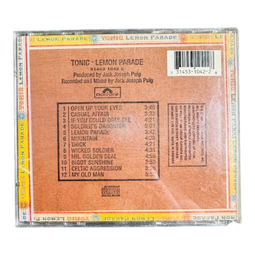 Tonic Lemon Parade CD Album 1996 Polydor Records Rock Music Collectible - Image 2