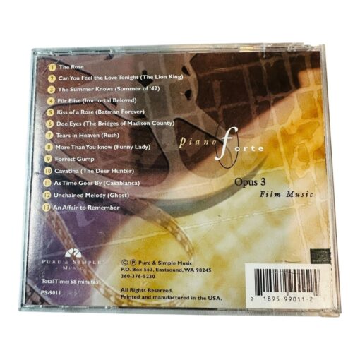Christopher Peacock Piano Forte Opus 3 Film Music CD - Image 2