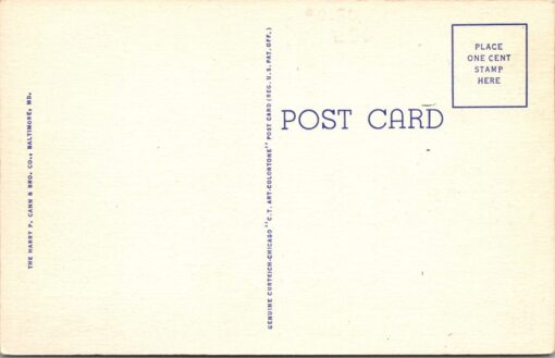 Vintage Postcard Municipal Building Laurel Del Genuine Curteich Chicago Linen - Image 2
