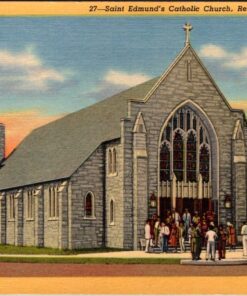 Vintage Postcard Saint Edmunds Catholic Church Rehoboth Beach Delaware 1940s