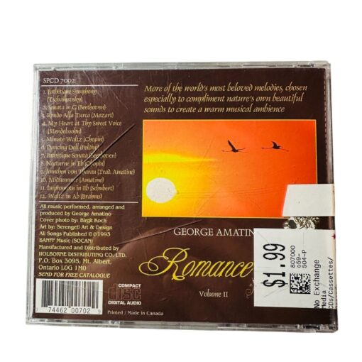 George Amatino Romance Volume II CD Classic Love Songs - Image 2