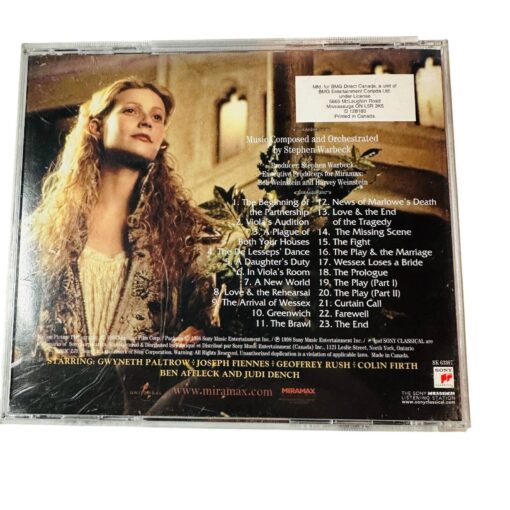 Shakespeare In Love Original Motion Picture Soundtrack By Stephen Warbeck CD - Image 2