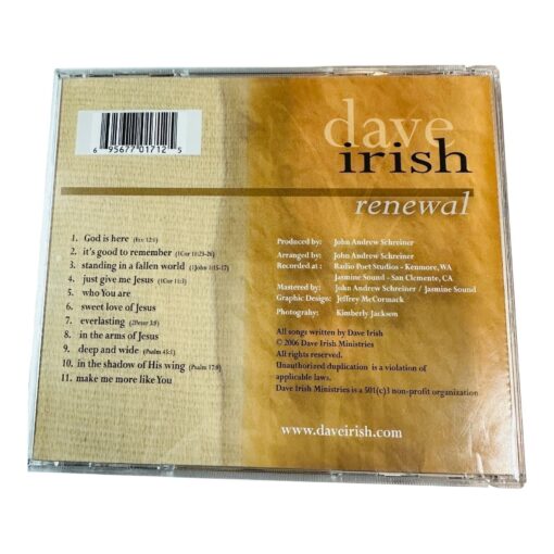 Dave Irish Renewal Christian Music CD Album - Image 2