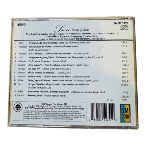 Soiree Francaise CD Michael Schade Russell Braun Canadian Opera Orchestra - Image 2
