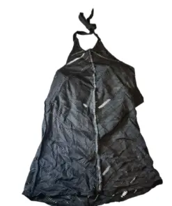 Alternative view of Black Halter Neck Cover-Up Dress With Sheer Chevron Pattern Bikini Top Sz Small