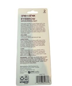 Alternative view of One+Other Eyebrow Grooming Set Stainless Steel Razor Brush Cap & Slant Tweezers