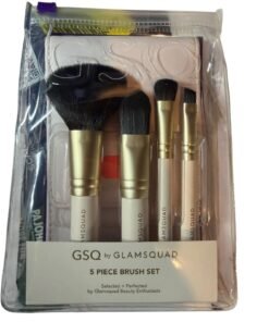 Home GSQ By Glamsquad 5 Piece Brush Set Makeup Tools & Pouch Sealed